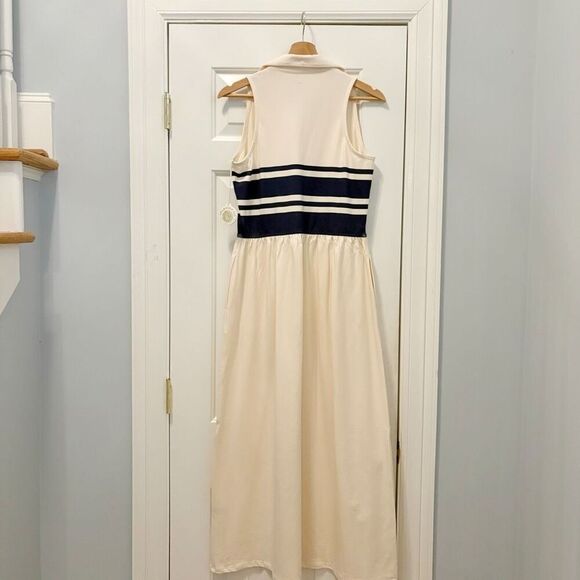 NWT Spartina Haven Midi Dress Navy Stripe Stretch Size S - Picture 7 of 10